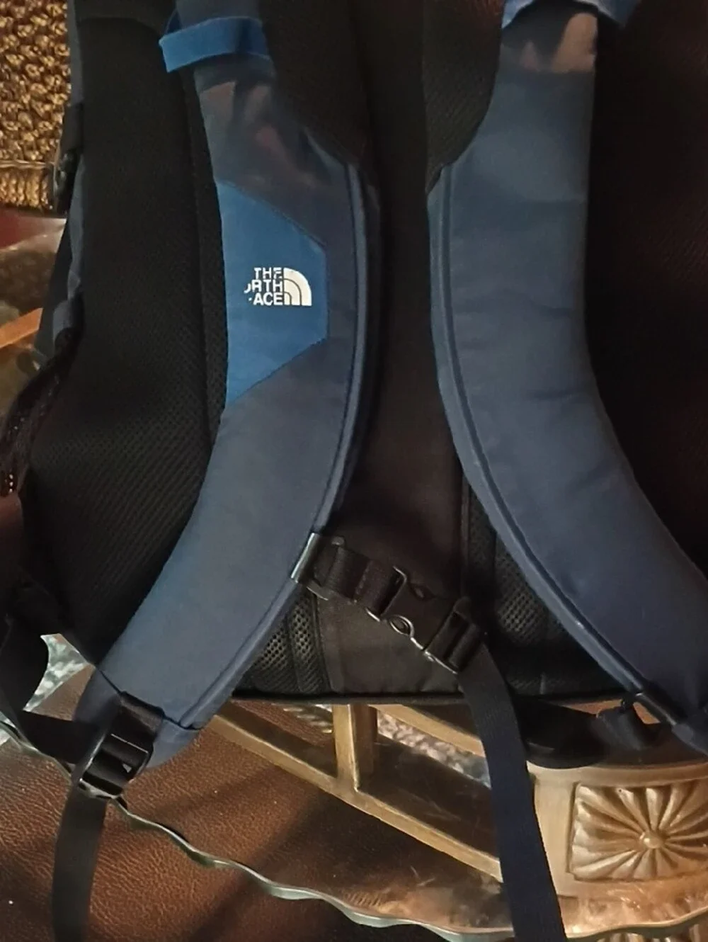 The North Face Unisex Blue Daypack with Bungee Front